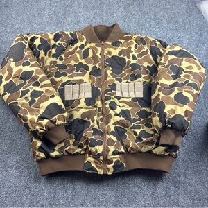 COLUMBIA Mens Vintage Reversible Brown Camoflauge Puffer Hunting Jacket size: XL